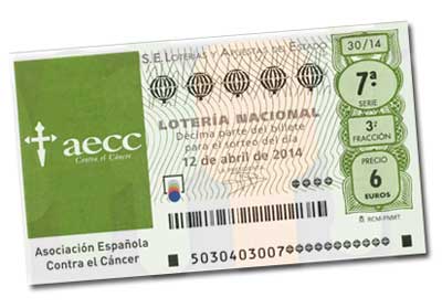 Décimo de lotería aecc 2014