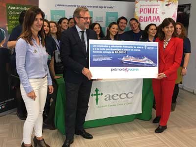 Pullmantur Cruceros entrega 10.000 euros a la AECC generados en un mercado solidario celebrado en febrero