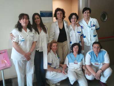 María Salvador y el grupo de enfermería 