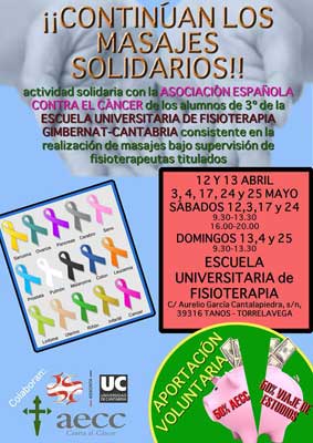Masajes solidarios aecc Cantabria 