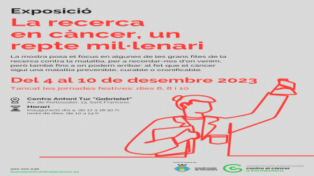 Cartel de la exposición 'Investigación en cáncer, un reto milenario' en Formentera.